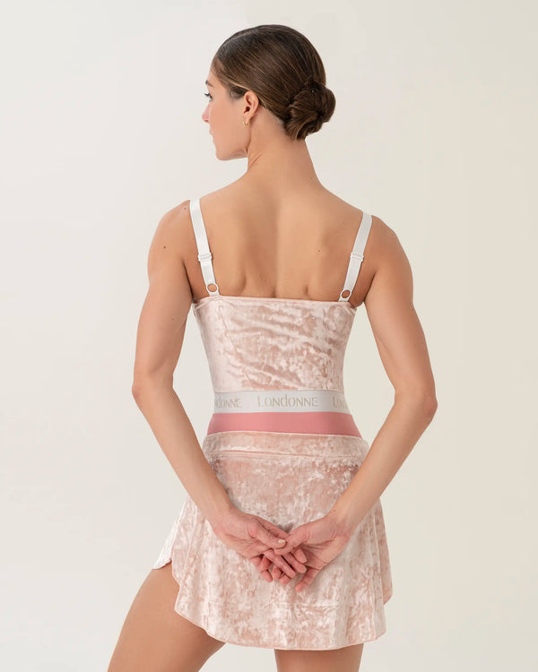 Elora Velvet Skirt – Blush