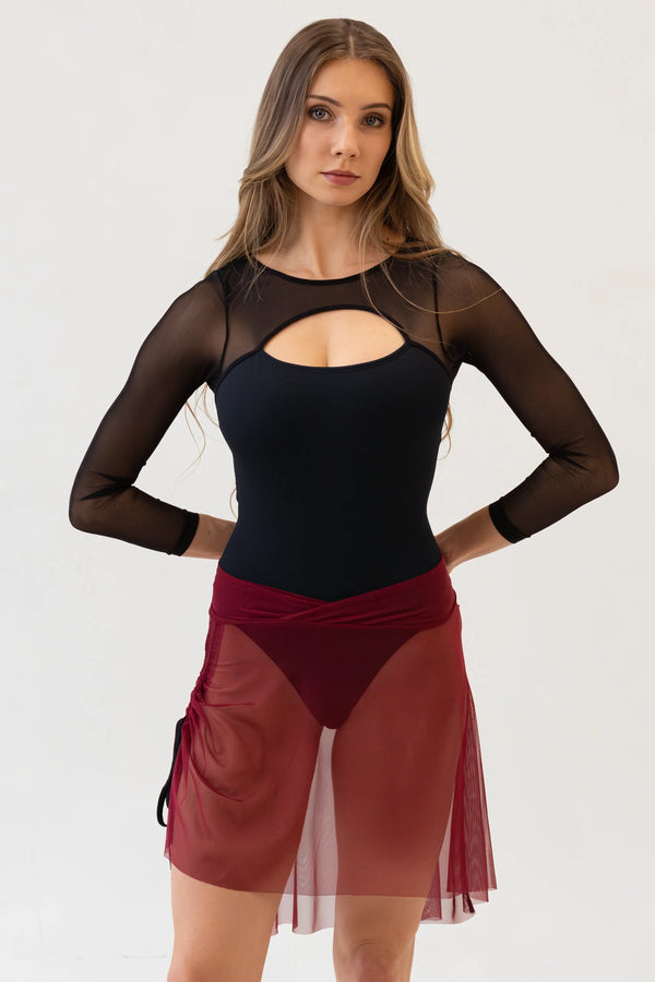 Hera Mesh Skirt – Black Cherry