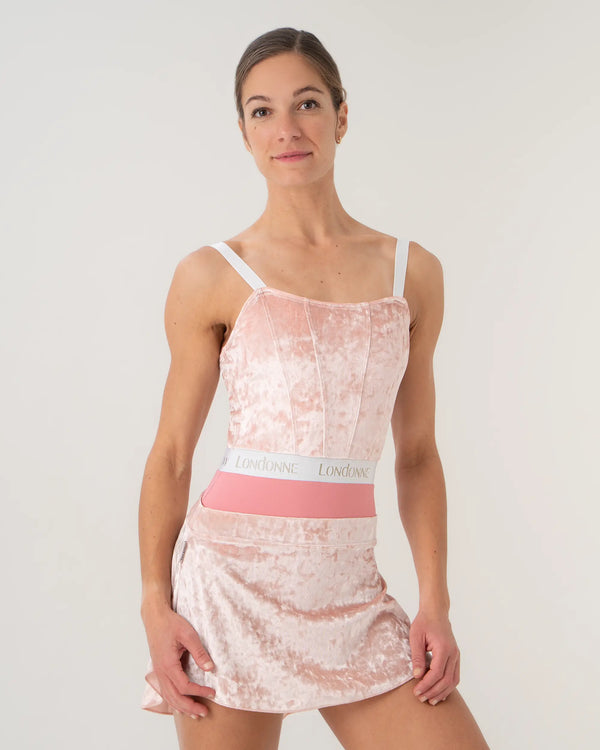 Elora Velvet Skirt – Blush