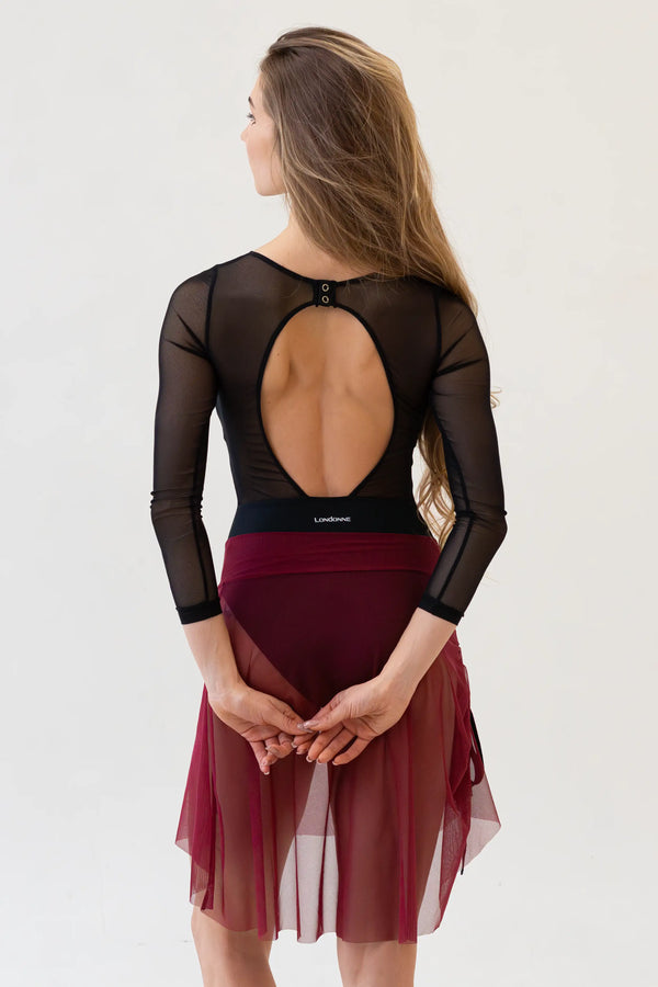 Hera Mesh Skirt – Black Cherry