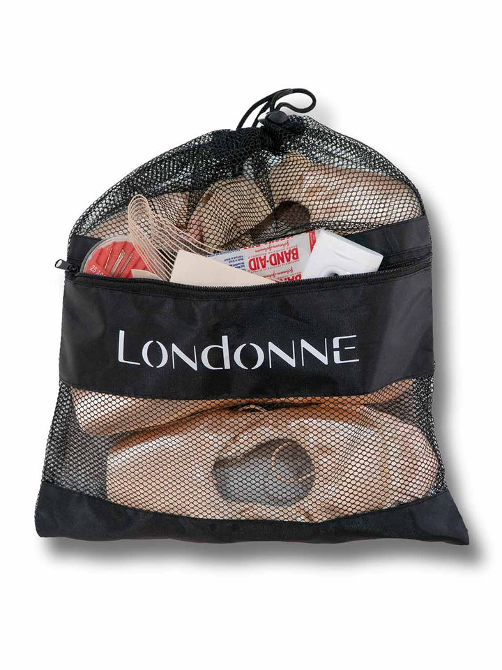 Londonne large pointe shoe bag with ballet shoes and storage zipped compartment