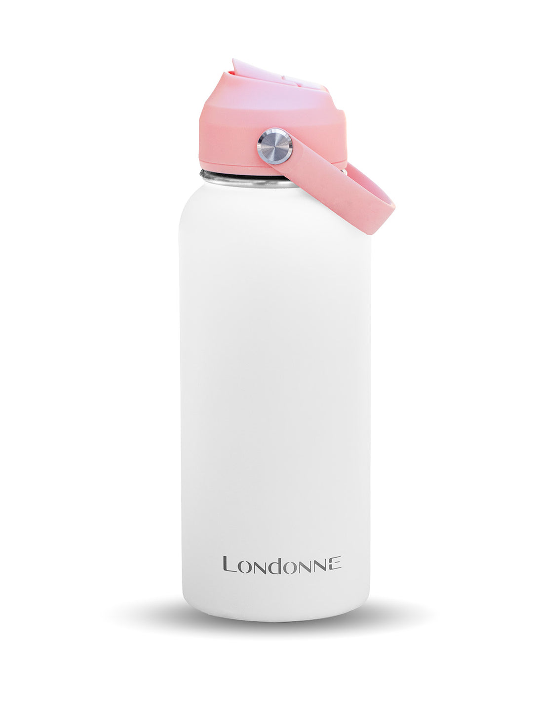 Londonne white stainless steel water bottle